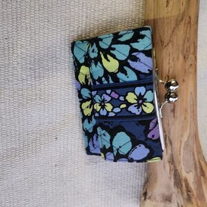 Vera bradley indigo pop coin purse wallet combo
